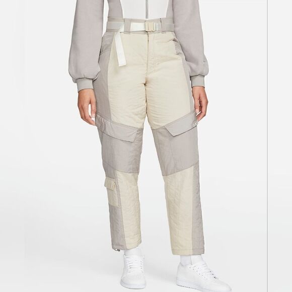 Air Jordan Cozy Girl Utility Puffer Pants Women's L Synthetic-Fill Belted Grey - Picture 3 of 15